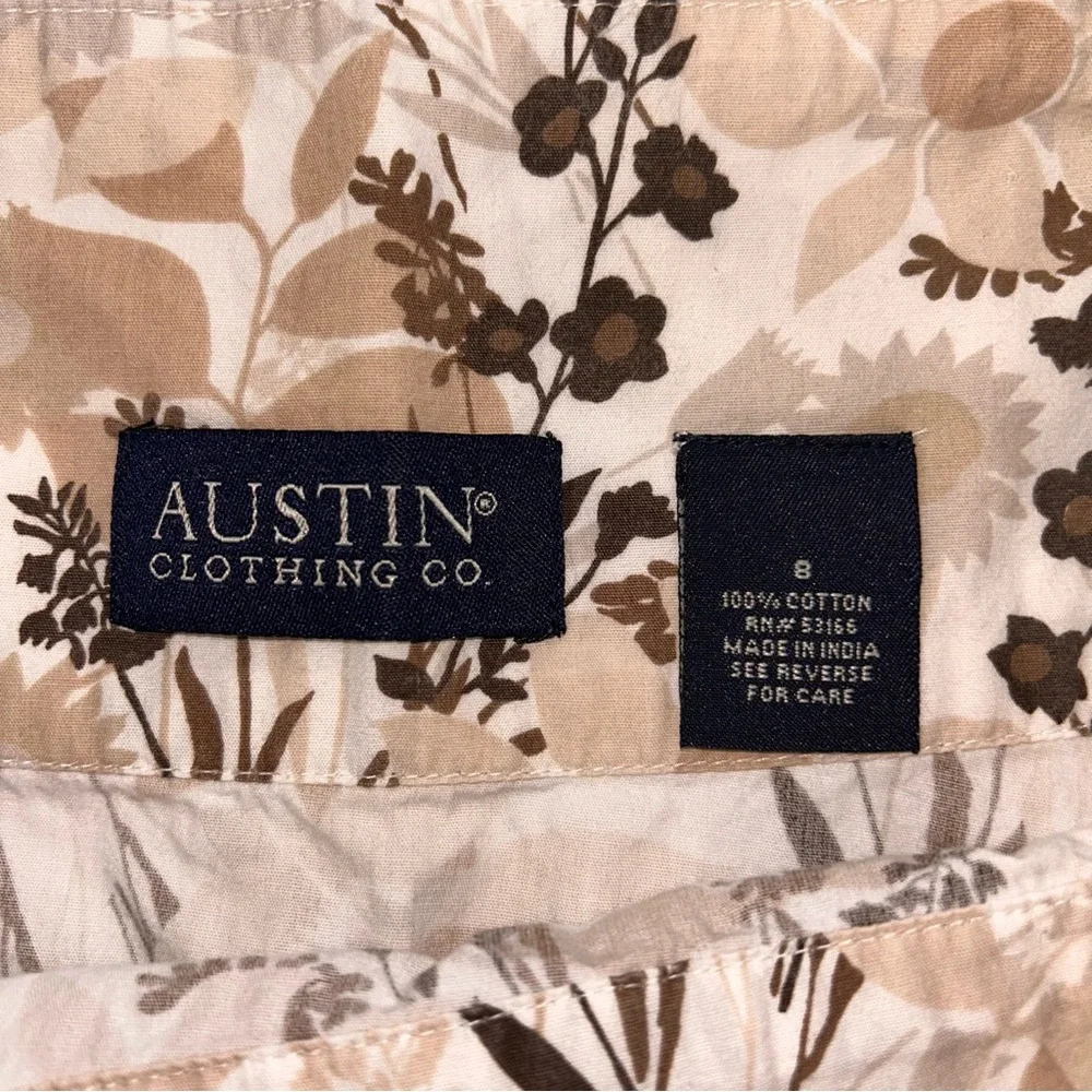 Austin Clothing Co. Floral Beige and Brown Cotton Skirt - Picture 3 of 8